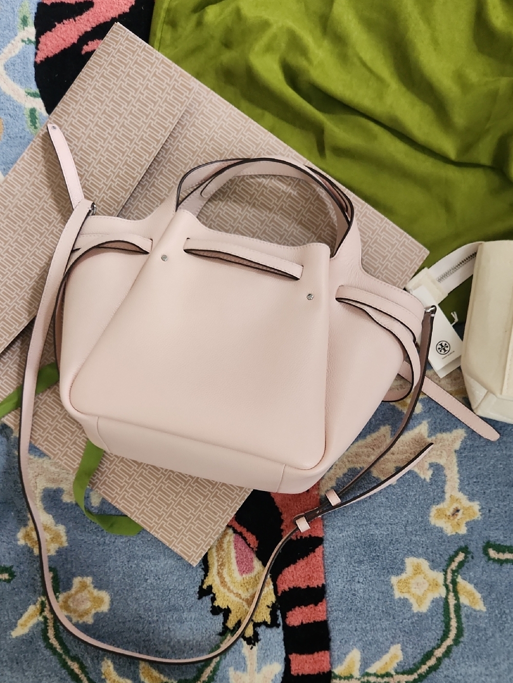 Tory Burch Romy Tote Satchel In Soft Pink - Picture 6 of 13